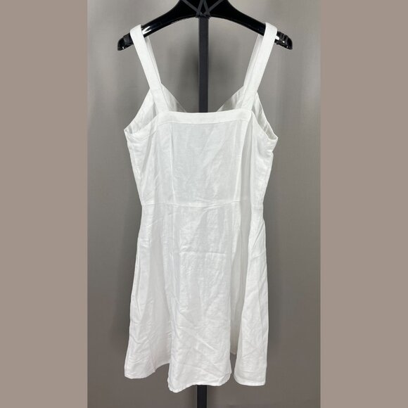 NEW Loft Dress Womens 4 white linen fit flare preppy casual classic summer - Picture 7 of 9